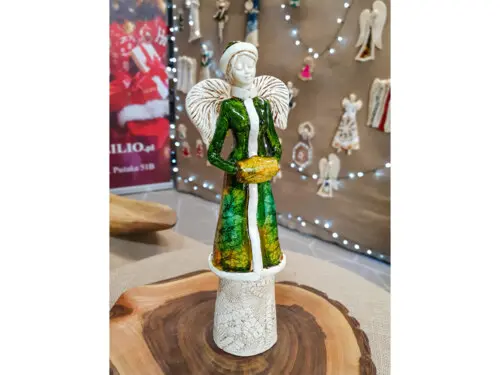 Figurka Gia Leaf  - zielona -  30 x 14 cm figurka dekoracyjna