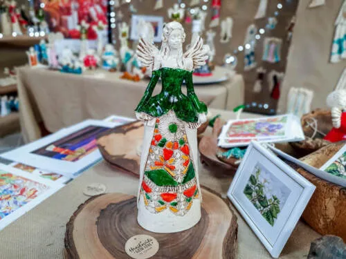 Figurka anioła Anna - turkus -  35 x 15 cm figurka dekoracyjna