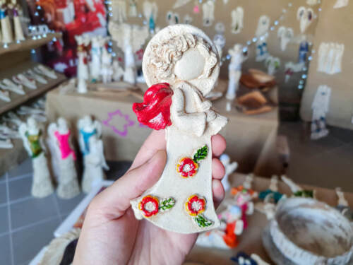 Liolinka z fletem Art Element -  16 x 7 cm figurka dekoracyjna gipsowa