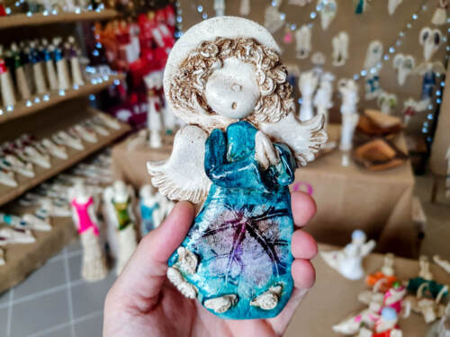 Liolinek Marzyciel Art Leaf -  10 x 7 cm figurka dekoracyjna gipsowa