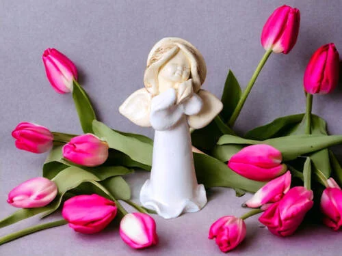 Figurka anioła Adam - stojąca biała -  13 cm figurka dekoracyjna