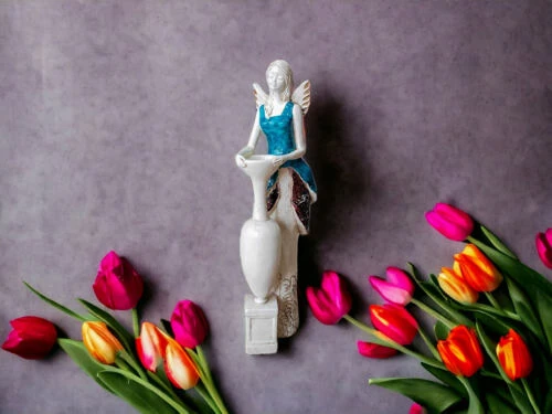 Figurka anioła Suri - turkus -  32 x 15 cm figurka dekoracyjna