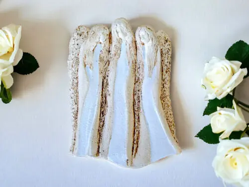 Figurka aniołów Wiara Nadzieja Miłość - białe -  28 x 20 cm figurka dekoracyjna