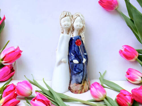 Anioły Apple & Ella Art Leaf -  18 x 10 cm figurka dekoracyjna gipsowa