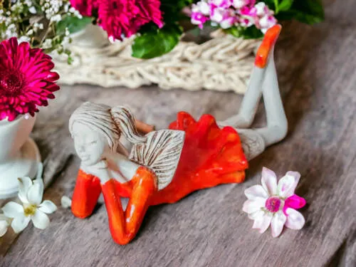 Figurka anioła Dixie - pomarańcz -  15 cm figurka dekoracyjna