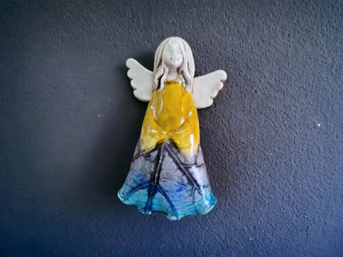 Anioł Monica Art Leaf -  18 x 10 cm figurka dekoracyjna gipsowa