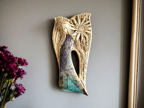 Anioł Xenylla Art - szary -  31 x 16 cm figurka dekoracyjna gipsowa