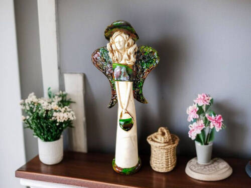 Anioł Coco Art Leaf  -  30 x 14 cm figurka dekoracyjna gipsowa