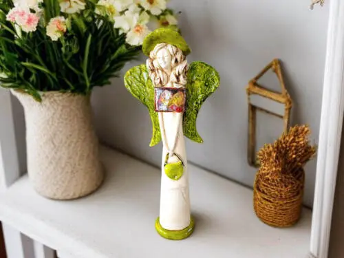 Figurka anioła Coco Art Leaf -  30 x 14 cm figurka dekoracyjna