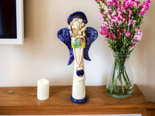 Anioł Coco Art Leaf  -  30 x 14 cm figurka dekoracyjna gipsowa