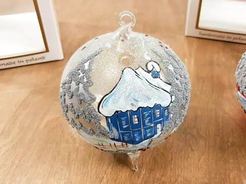 Bombka kominek lampion - srebrna tealight -  120 mm 1 szt