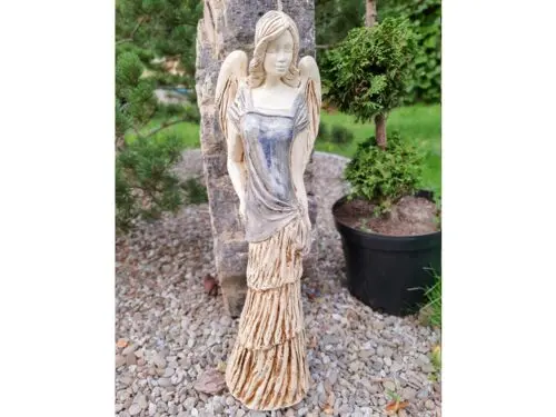 Figurka anioła Victoria - szary Jeans -  62 x 19 cm figurka dekoracyjna