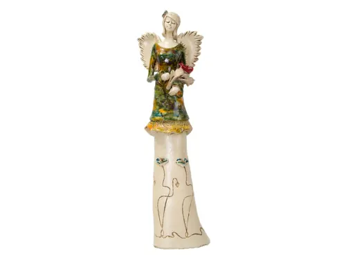Figurka anioła Mia - zielono żółta -  40 x 16 cm figurka dekoracyjna