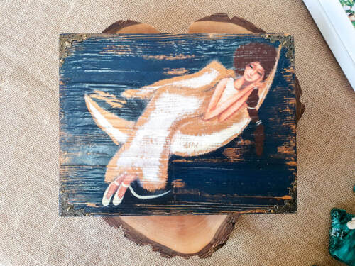 Anioł Alina - obraz na desce -  29.5 x 22.5 cm