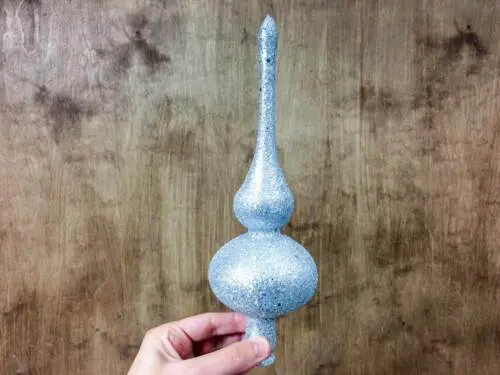 Srebrny szpic choinkowy  -  28 cm
