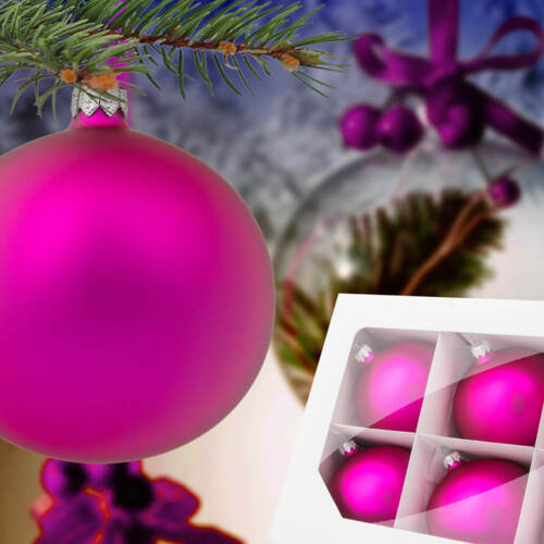 Bombki amarant mat -  100 mm bombki choinkowe szklane 6 szt