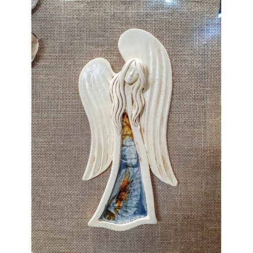 Anioł Gaja Art 4 Leaf  -  28 x 12 cm figurka dekoracyjna gipsowa