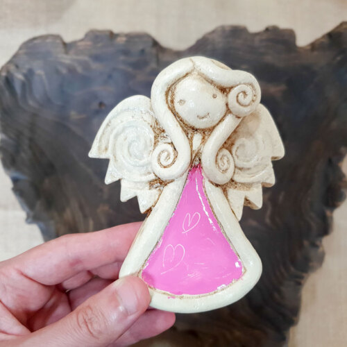 Liolinka Niunia - różowa -  10 x 7 cm figurka dekoracyjna gipsowa