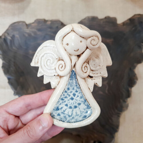 Liolinka Niunia - szara -  10 x 7 cm figurka dekoracyjna gipsowa