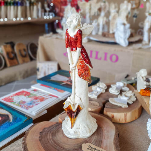 Anioł Annabel - brązowy -  35 x 15 cm figurka dekoracyjna gipsowa