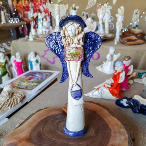 Anioł Coco Art Leaf  -  30 x 14 cm figurka dekoracyjna gipsowa