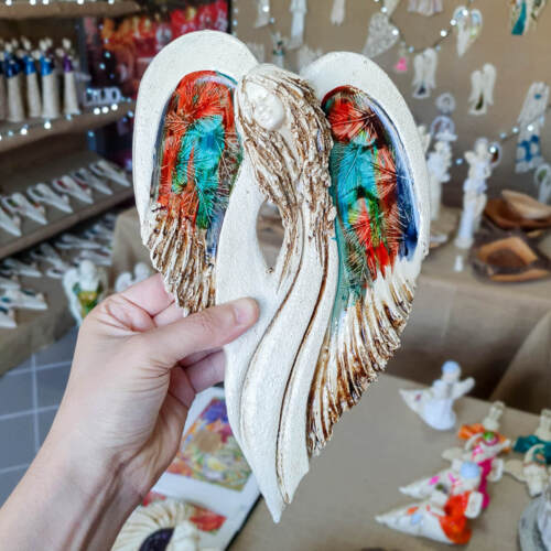 Anioł Cynthia Art Leaf -  30 x 17 cm figurka dekoracyjna gipsowa