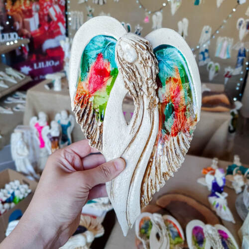 Anioł Cynthia Art Leaf -  30 x 17 cm figurka dekoracyjna gipsowa