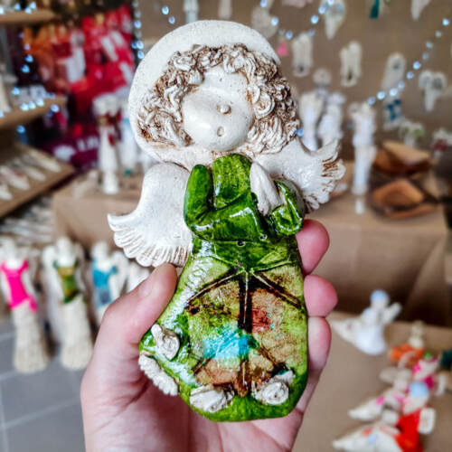 Liolinek Marzyciel Art Leaf -  10 x 7 cm figurka dekoracyjna gipsowa