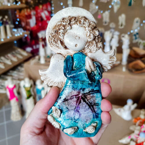 Liolinek Marzyciel Art Leaf -  10 x 7 cm figurka dekoracyjna gipsowa