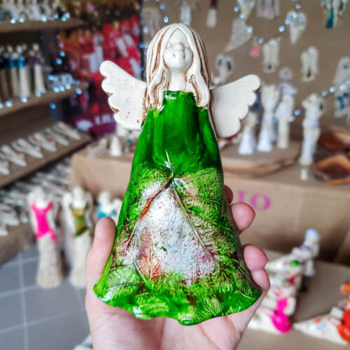 Anioł Monica Art Leaf -  18 x 10 cm figurka dekoracyjna gipsowa
