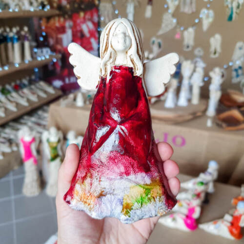 Anioł Monica Art Leaf -  18 x 10 cm figurka dekoracyjna gipsowa