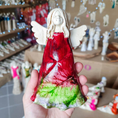 Anioł Monica Art Leaf -  18 x 10 cm figurka dekoracyjna gipsowa