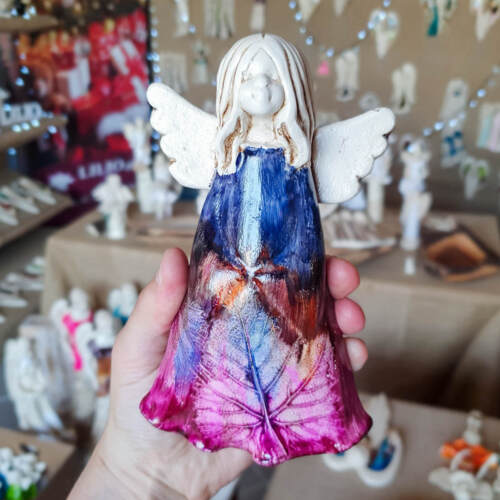 Anioł Monica Art Leaf -  18 x 10 cm figurka dekoracyjna gipsowa