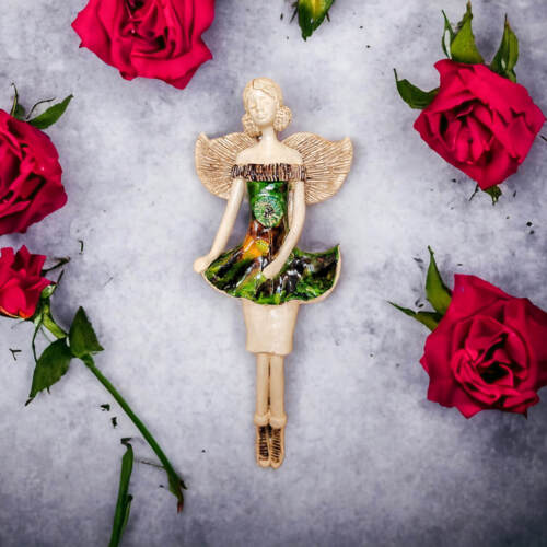 Anioł Theresa Art - brąz -  30 x 14 cm figurka dekoracyjna gipsowa