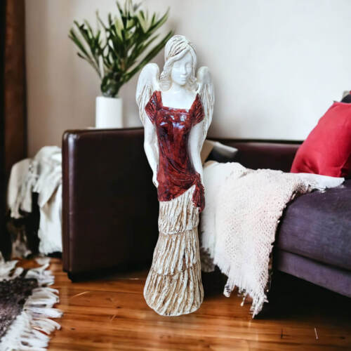 Anioł Victoria - brązowy -  62 x 19 cm figurka dekoracyjna gipsowa