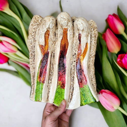 Anioły Wiara Nadzieja Miłość - Art Leaf -  28 x 20 cm figurka dekoracyjna gipsowa