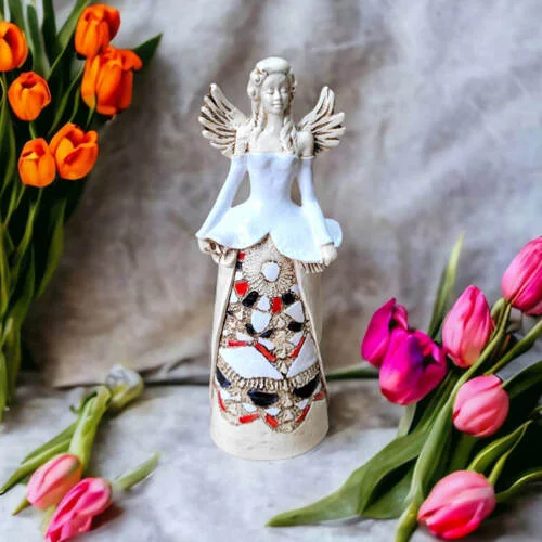 Figurka anioła Anna - biały -  35 x 15 cm figurka dekoracyjna