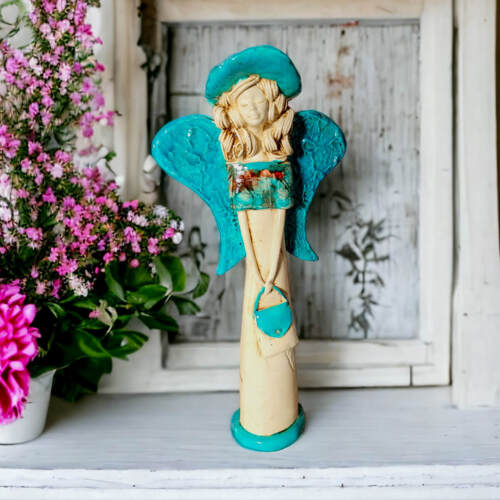 Anioł Coco Art Leaf  -  30 x 14 cm figurka dekoracyjna gipsowa