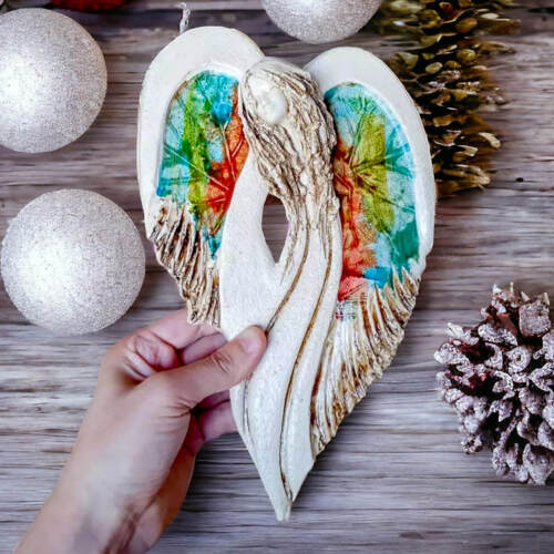 Anioł Cynthia Art Leaf -  30 x 17 cm figurka dekoracyjna gipsowa