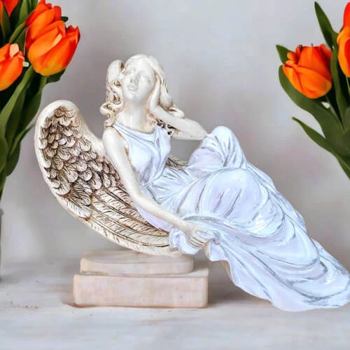 Figurka anioła od Św. Rity - biała -  47 x 25 cm figurka dekoracyjna