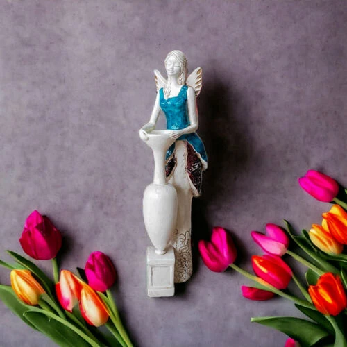 Figurka anioła Suri - turkus -  32 x 15 cm figurka dekoracyjna