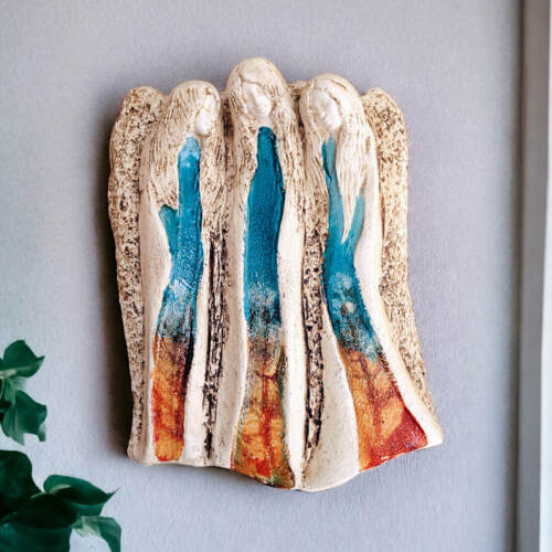 Anioły Wiara Nadzieja Miłość - Art Leaf -  28 x 20 cm figurka dekoracyjna gipsowa