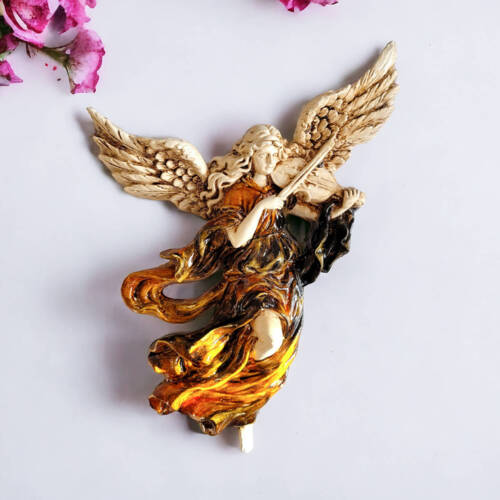 Anioł ze Skrzypcami - brąz -  25 x 33 cm figurka dekoracyjna gipsowa