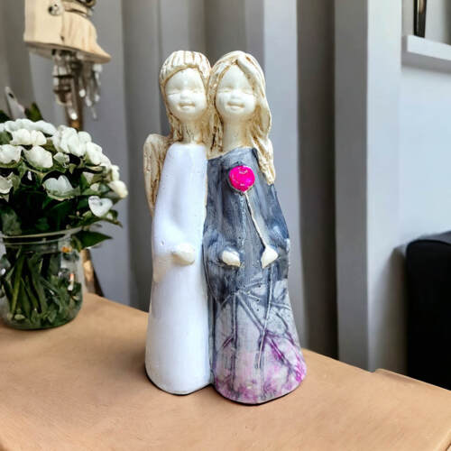 Anioły Apple & Ella Art Leaf -  18 x 10 cm figurka dekoracyjna gipsowa