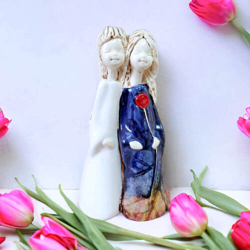 Anioły Apple & Ella Art Leaf -  18 x 10 cm figurka dekoracyjna gipsowa