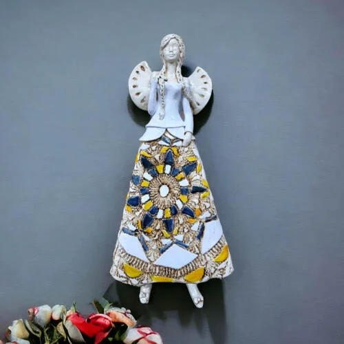 Figurka anioła Heather - biały granat pomarańcz
 -  35 x 15 cm figurka dekoracyjna