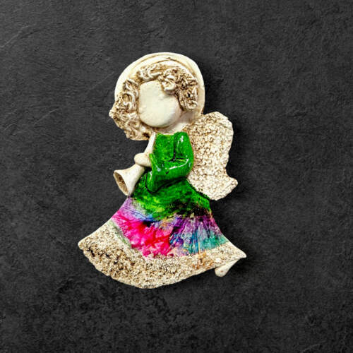 Liolinka z trąbką - Art Leaf -  15 x 10 cm figurka dekoracyjna gipsowa