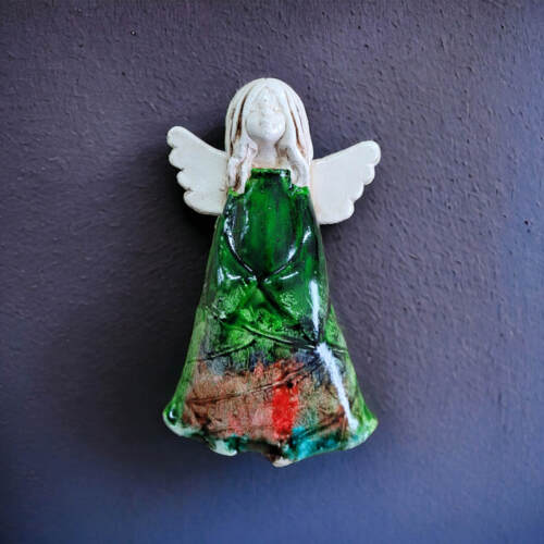 Anioł Monica Art Leaf -  18 x 10 cm figurka dekoracyjna gipsowa