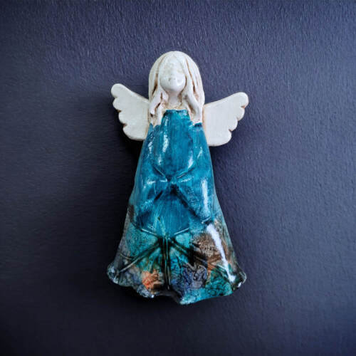 Anioł Monica Art Leaf -  18 x 10 cm figurka dekoracyjna gipsowa