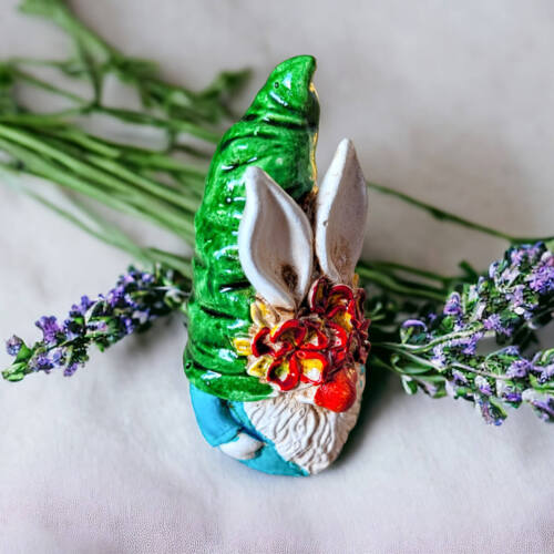 Skrzat Uszal - zielony turkus -  figurka dekoracyjna gipsowa 5 x 5 cm